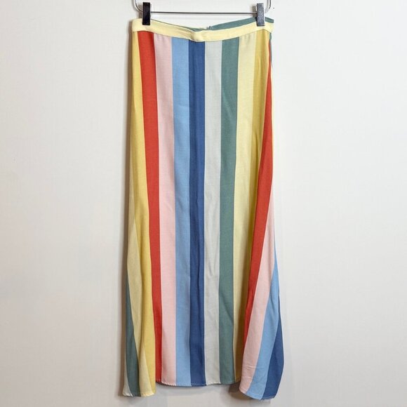 💖 Reformation Rainbow Striped Midi Skirt | Colorful Striped Skirt | Size 0 - Picture 2 of 5